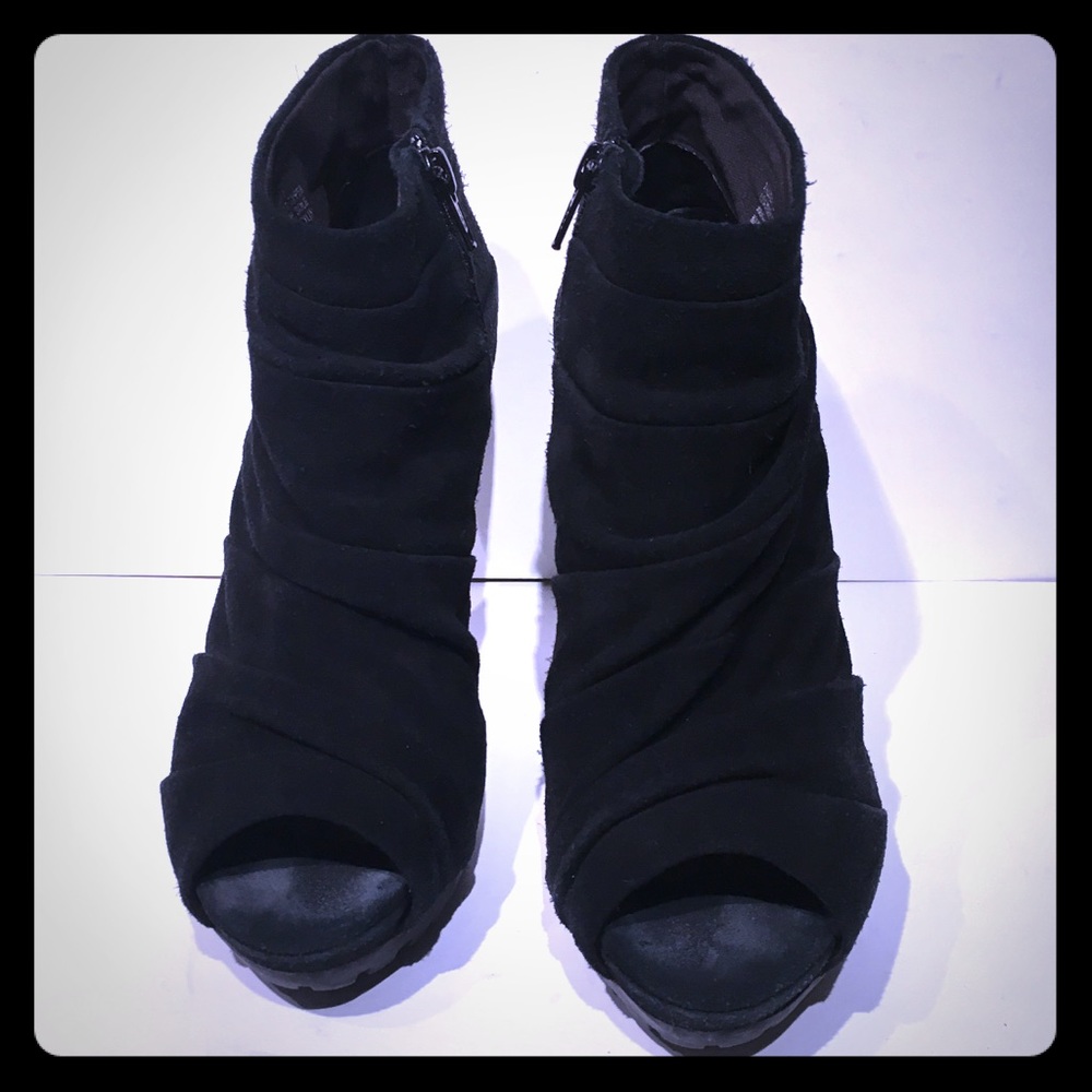 Miss Sixty Jaiden Suede Peep-toe Platform Booties